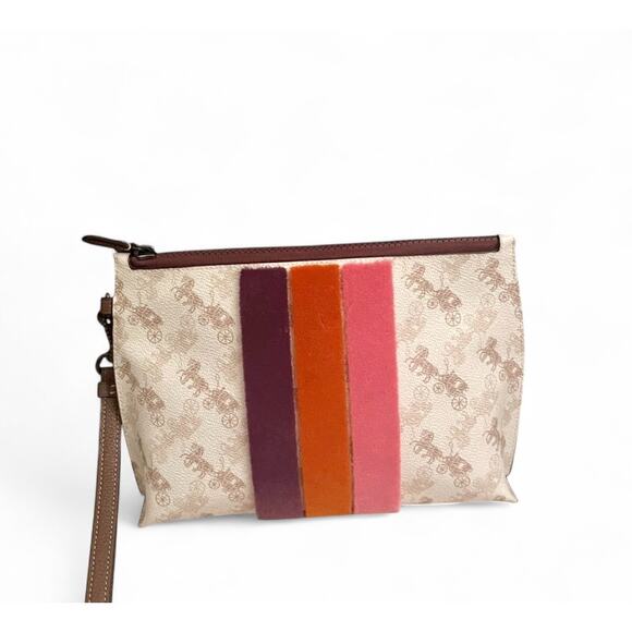 Coach 2019 FIELD TOTE WITH Charlie Pouch HORSE AND CARRIAGE PRINT VARSITY Stripe - Picture 5 of 12